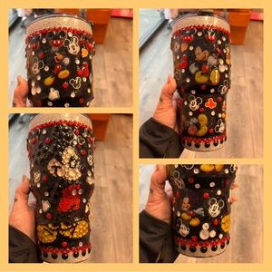 Mickey Mouse Rhinestone Tumbler - Black and Red 30oz